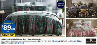 Spotlight Logan & mason quilt cover sets offer