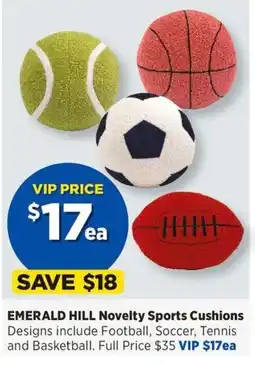 Spotlight Emerald hill novelty sports cushions offer