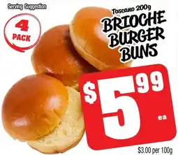 Farmer Jack's Toscano brioche burger buns offer