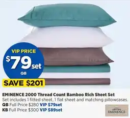 Spotlight Eminence 2000 thread count bamboo rich sheet set offer