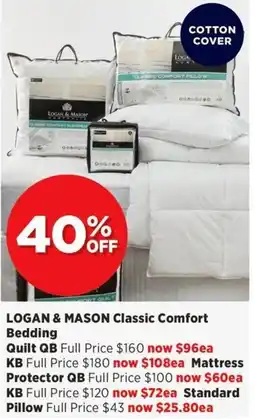 Spotlight LOGAN & MASON Classic Comfort Bedding Quilt QB offer
