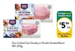 Farmer Jack's Don Crafted Cuts Streaky or Double Smoked Bacon offer
