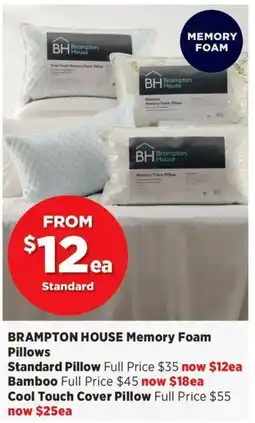 Spotlight BRAMPTON HOUSE Memory Foam Pillows Standard Pillow offer