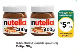 Farmer Jack's Nutella Hazelnut Chocolate Spread offer