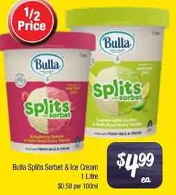 Farmer Jack's Bulla Splits Sorbet & Ice Cream offer