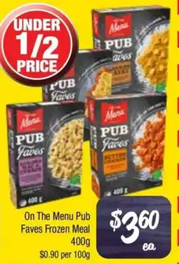 Farmer Jack's On The Menu Pub Faves Frozen Meal offer