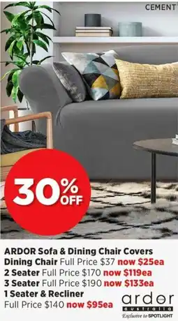 Spotlight Ardor sofa & dining chair covers dining chair offer