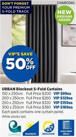 Spotlight Urban blockout s fold curtains offer