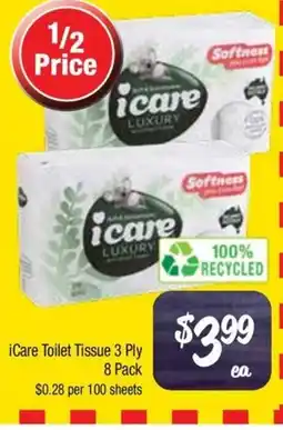 Farmer Jack's iCare Toilet Tissue 3 Ply offer