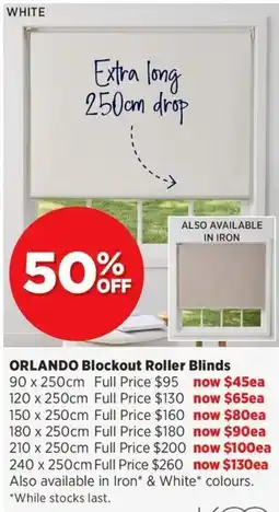 Spotlight Orlando blockout roller blinds offer
