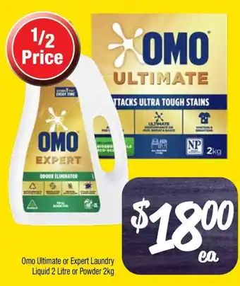 Farmer Jack's Omo Ultimate or Expert Laundry Liquid or Powder offer