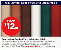 Spotlight Faux Leather Suede & Vinyl Upholstery Fabric offer
