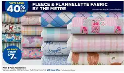 Spotlight Print & Plain Flannelette offer