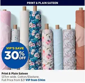 Spotlight Print & Plain Sateen offer