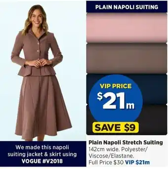 Spotlight Plain Napoli Stretch Suiting offer