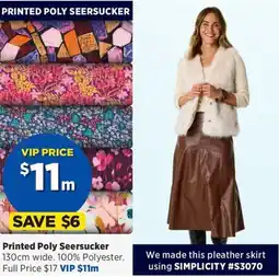 Spotlight Printed Poly Seersucker offer