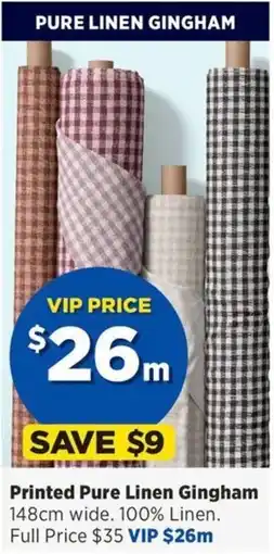 Spotlight Printed Pure Linen Gingham offer