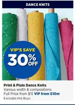 Spotlight Print & plain dance knits offer