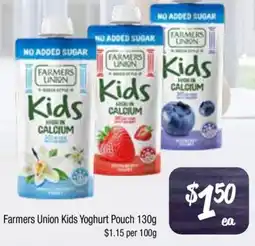 Farmer Jack's Farmers Union Kids Yoghurt Pouch offer