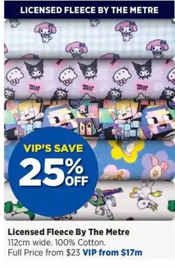 Spotlight Licensed fleece by the metre offer