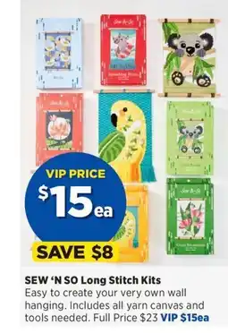 Spotlight Sew n so long stitch kits offer