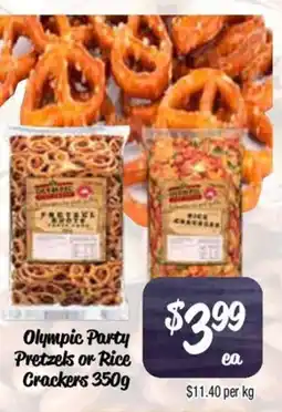 Farmer Jack's Olympic Party Pretzels or Rice Crackers offer
