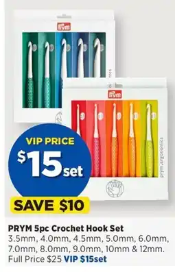 Spotlight Prym crochet hook set offer