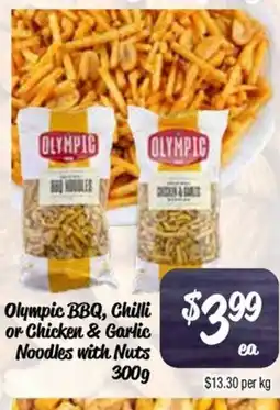 Farmer Jack's Olympic BBQ, Chilli or Chicken & Garlic Noodles with Nuts offer