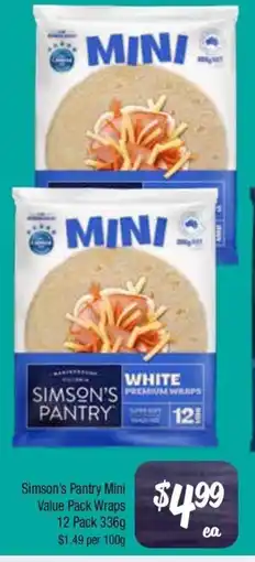 Farmer Jack's Simson's Pantry Mini Value Pack Wraps offer