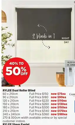 Spotlight Rylee dual roller blind offer