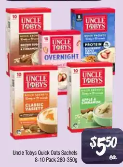 Farmer Jack's Uncle Tobys Quick Oats Sachets offer