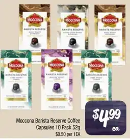 Farmer Jack's Moccona Barista Reserve Coffee Capsules offer