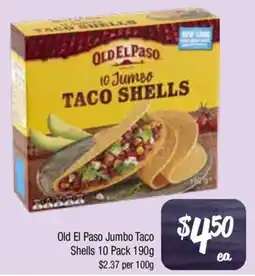 Farmer Jack's Old El Paso Jumbo Taco Shells offer