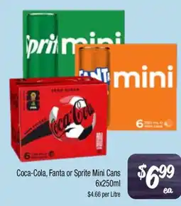 Farmer Jack's Coca-Cola, Fanta or Sprite Mini Cans offer