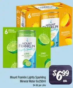 Farmer Jack's Mount Franklin Lightly Sparkling Mineral Water offer