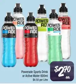 Farmer Jack's Powerade Sports Drink or Active Water offer