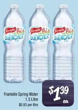 Farmer Jack's Frantelle Spring Water offer
