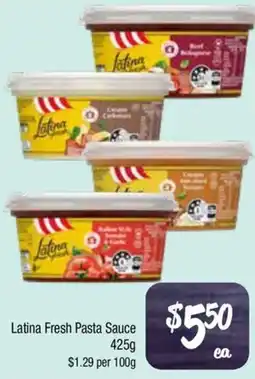 Farmer Jack's Latina Fresh Pasta Sauce offer