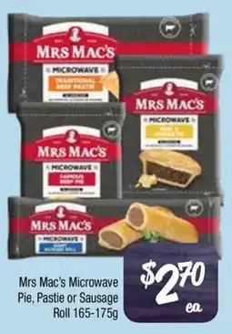 Farmer Jack's Mrs Mac's Microwave Pie, Pastie or Sausage Roll offer
