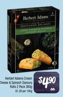 Farmer Jack's Herbert Adams Cream Cheese & Spinach Savoury Rolls offer