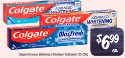 Farmer Jack's Colgate Advanced Whitening or MaxFresh Toothpaste offer