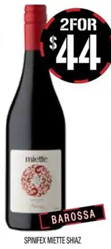 Farmer Jack's Spinifex miette shiaz offer