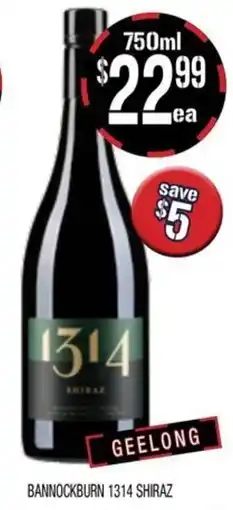 Farmer Jack's Bannockburn 1314 shiraz offer