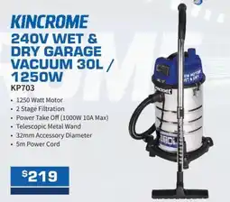Burson Auto Parts 240v wet & dry garage vacuum 1250w kp703 offer