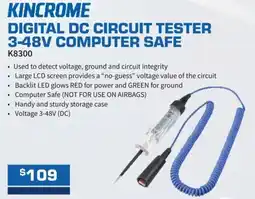 Burson Auto Parts Digital dc circuit tester 3 48v computer safe offer