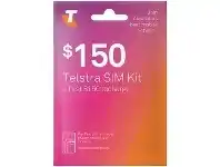 Officeworks Telstra $150 Prepaid SIM Card Pink offer