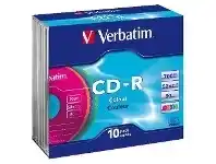 Officeworks Verbatim CD-R 700MB 52x High Speed Slim Coloured Case 10 Pack offer