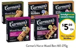 Farmer Jack's Carman's Nut or Muesli Bars offer