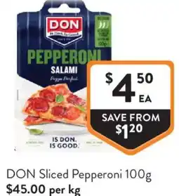 Foodworks DON Sliced Pepperoni offer