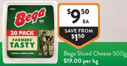 Foodworks Bega Sliced Cheese offer
